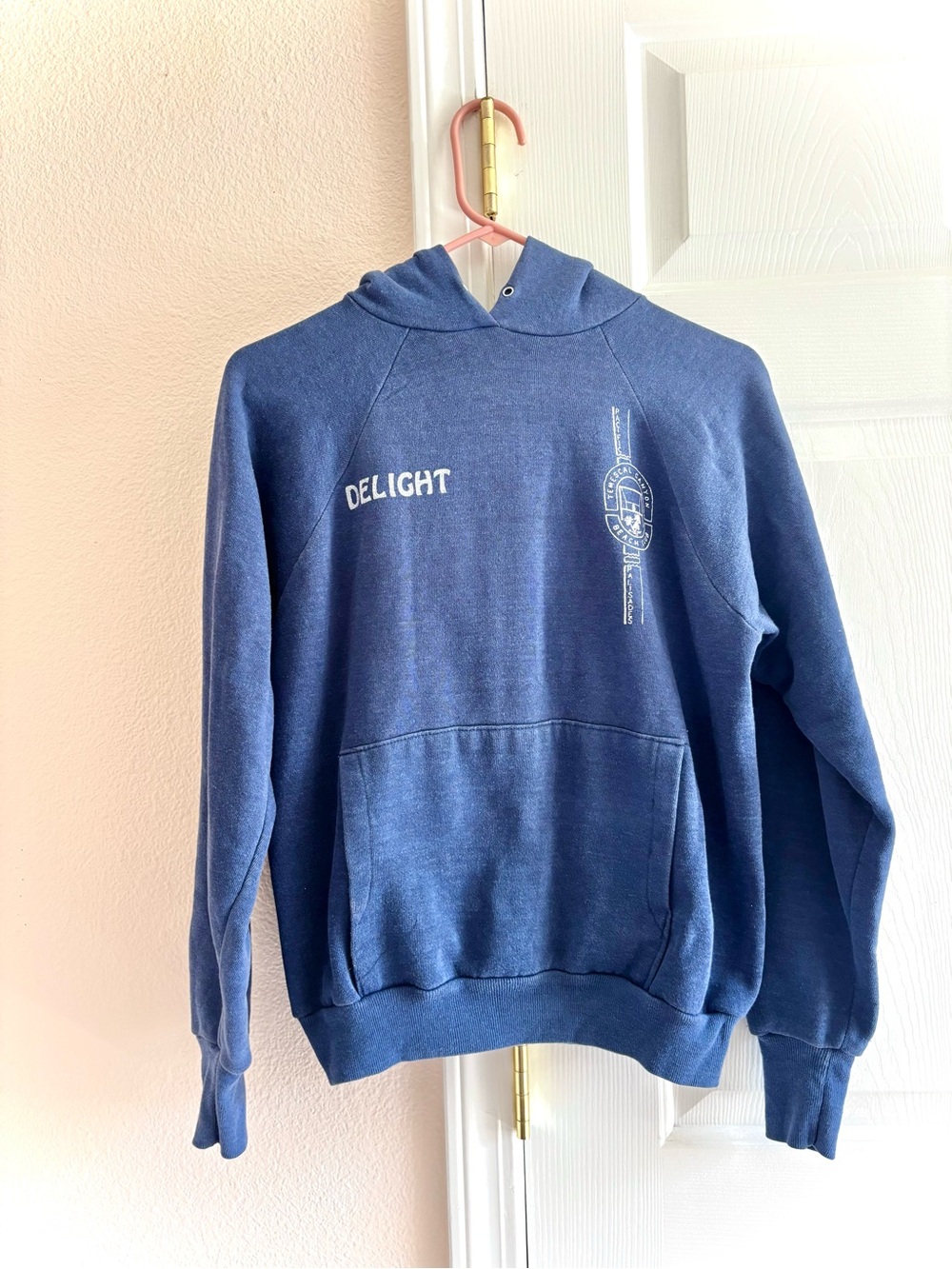 Vintage 1984 Temescal Canyon Beach Club Hoodie Blue Size M Womens